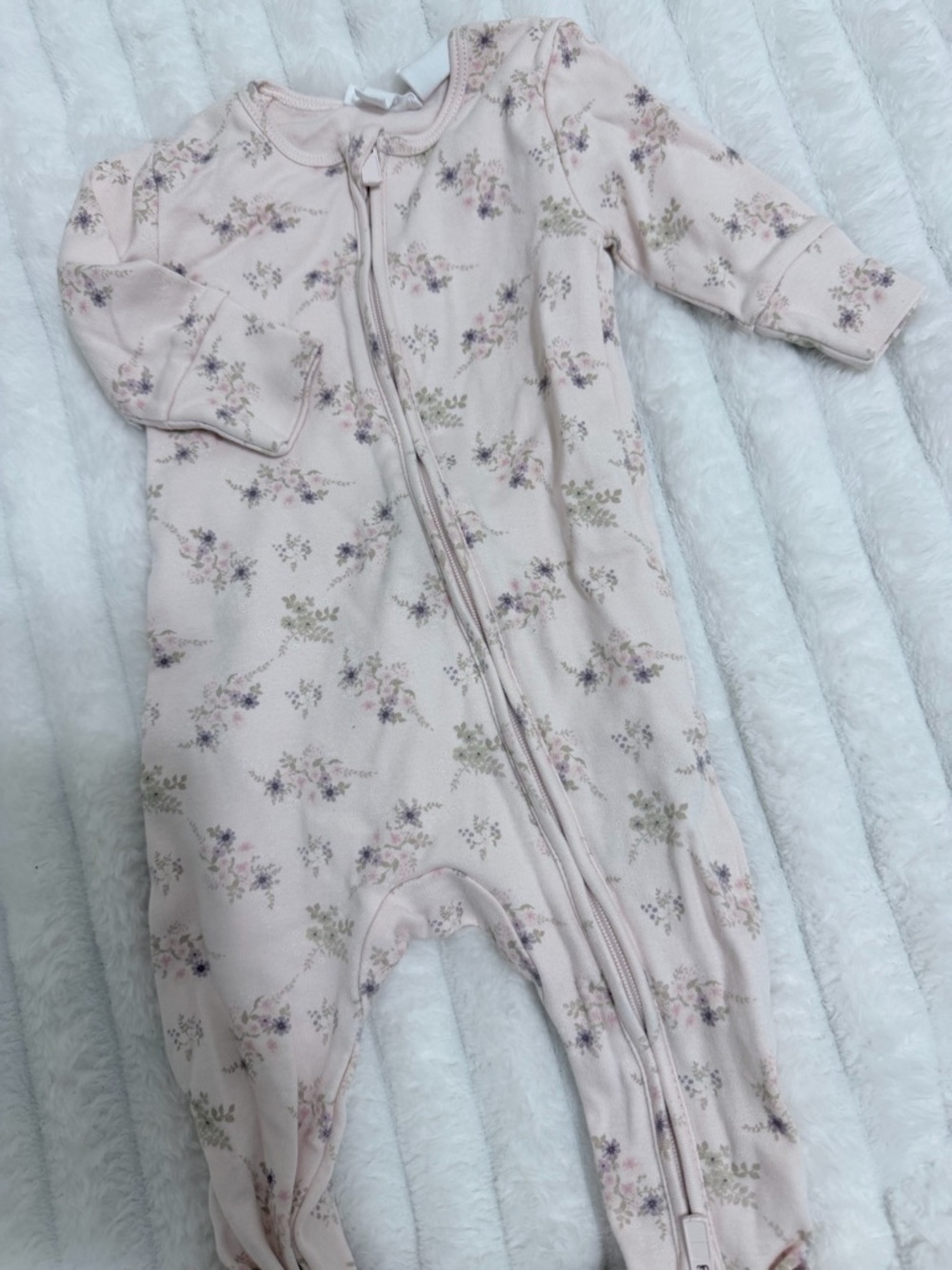 Mixed Baby Girl Sleepers and Onesies - Pastel Floral & Fruit Prints - Picture 9 of 13
